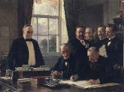 Theobald Chartran Signing of the Peace Protocol Between Spain and the United States oil painting reproduction